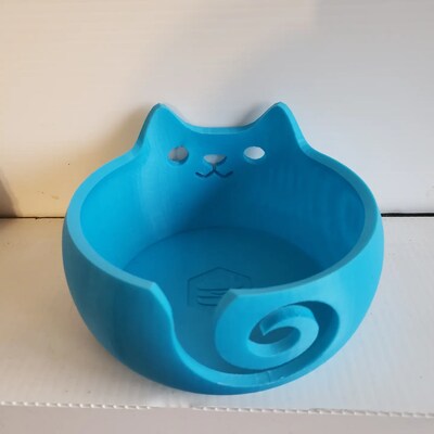 3D Printed Crochet Knit Cat Kitty Yarn Bowl - Yarn Art Accessory
